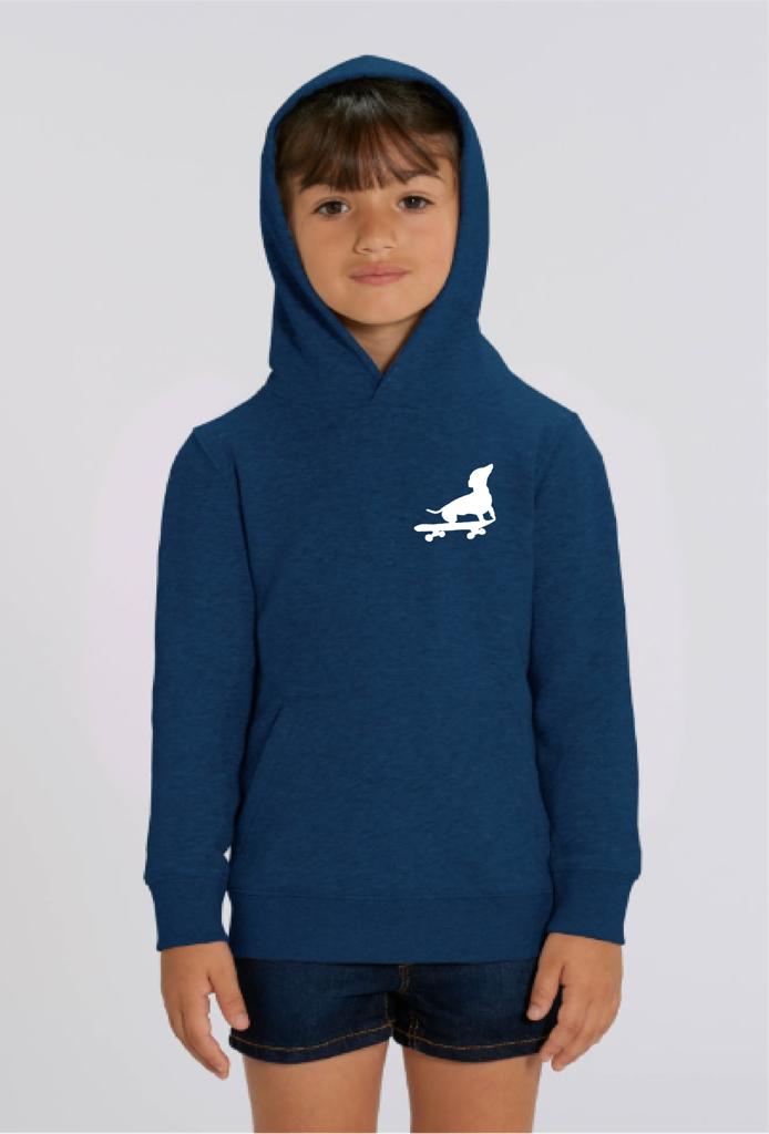 Heather Blue Hoody with Bestselling Dog Print