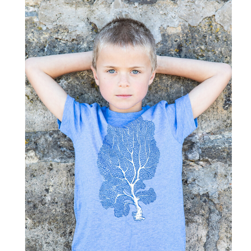 stunning fan coral print t-shirt for kids 