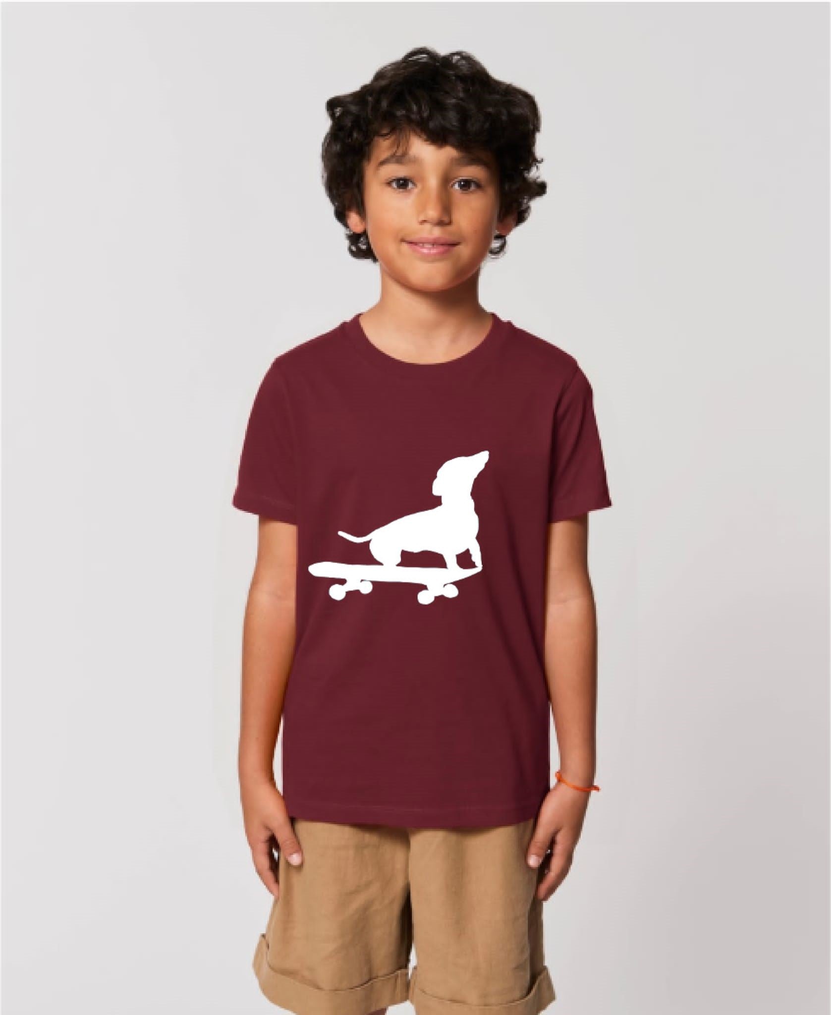 Big Dog on a Skateboard T shirt // Burgundy