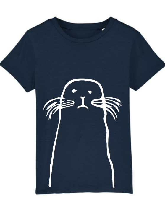 Organic Seal Print T shirt // Navy