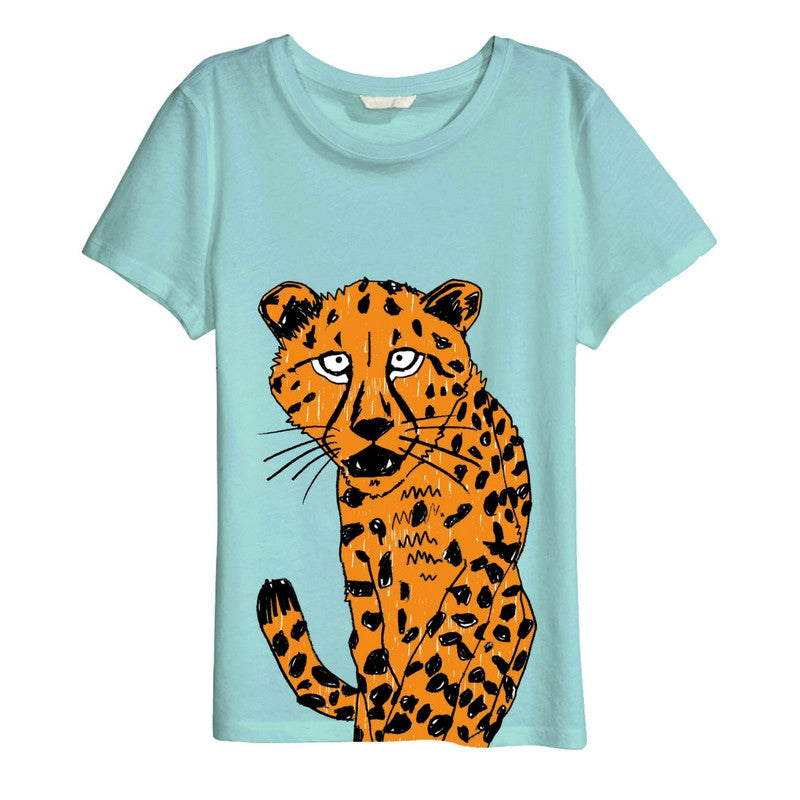 Organic Cheetah T-shirt // Mint Green