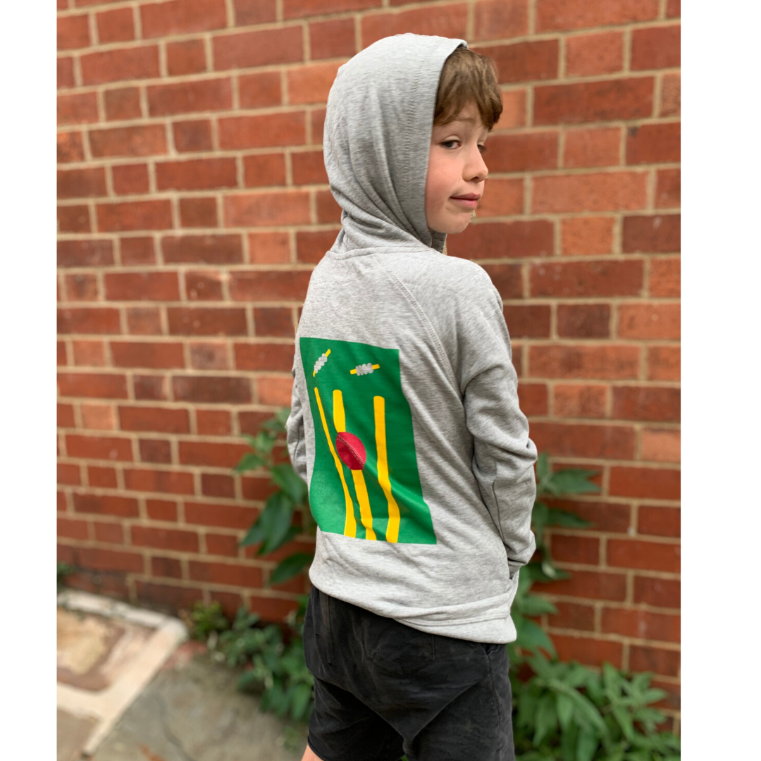 Cricket Print Boy's Sweatshirt with Hood